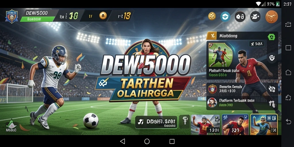 Tampilan gameplay DEWI5000 dengan suasana taruhan olahraga yang mendebarkan.