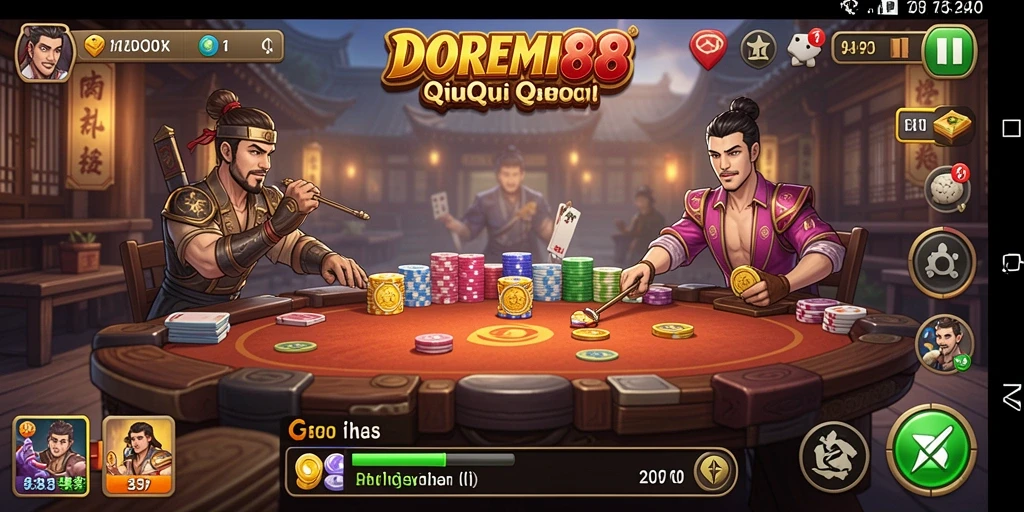 Tampilan gameplay seru DOREMI88 saat bermain QiuQiu.
