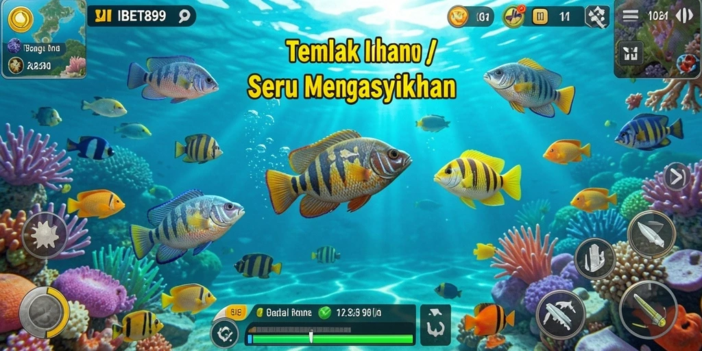 Tampilan gameplay IBET899 yang menarik saat menembak ikan.